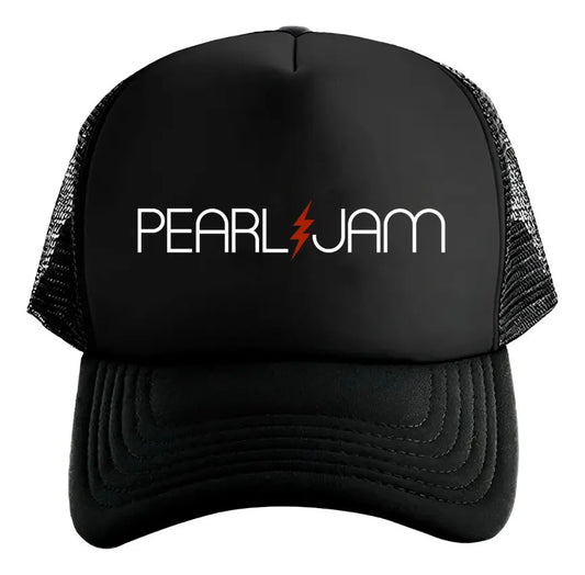 Gorra Trucker Pearl Jam Música Rock Negro Ajustable Pj