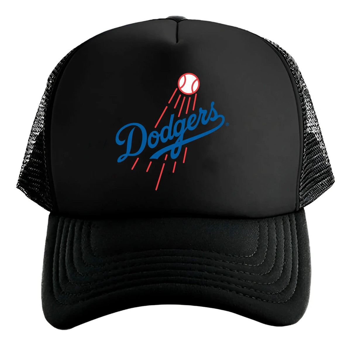 Gorra Trucker Dodgers Mlb Béisbol Negro Ajustable Dodgers