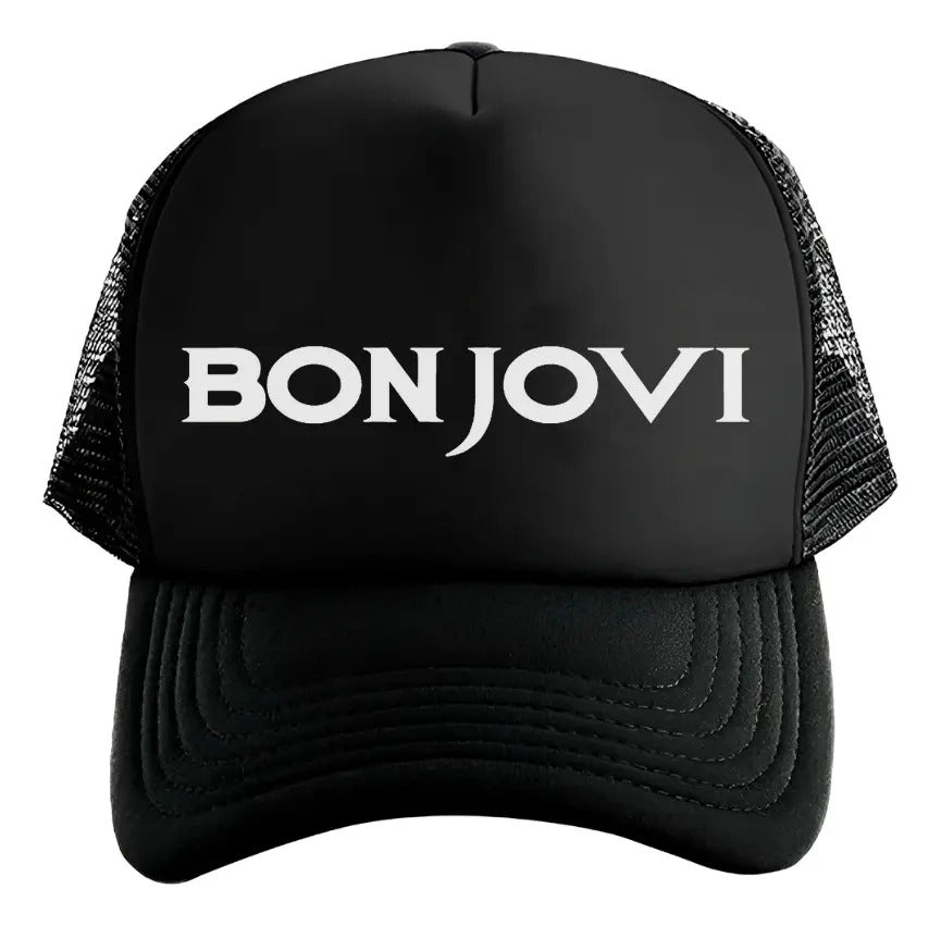 Gorra Trucker Bon Jovi Música Rock Negro Ajustable Bon Jovi
