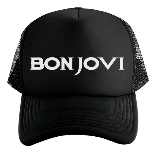 Gorra Trucker Bon Jovi Música Rock Negro Ajustable Bon Jovi
