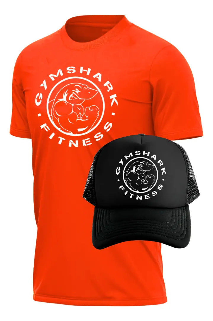 Playera Y Gorra Gym Shark Gym Fitness Running Deportes