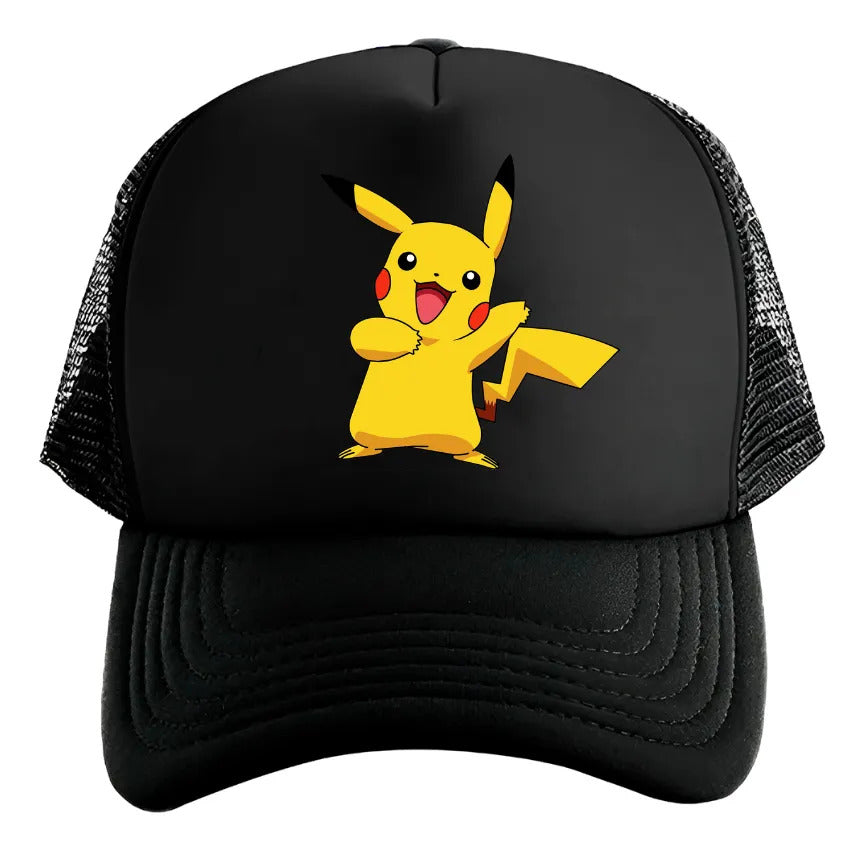 Gorra Gengar Pokémon Pikachu Charmander Bulbasaur Squirtle Negro Ajustable Pikachu