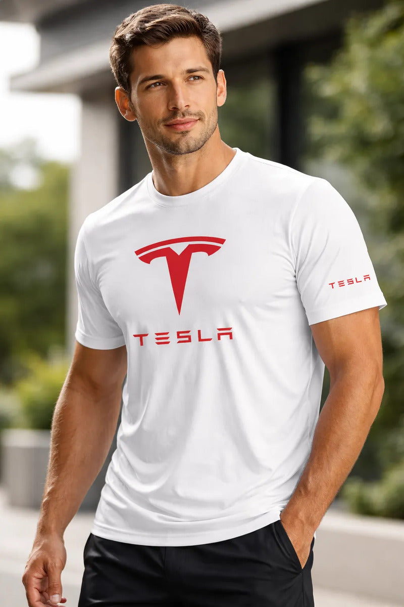 Playera Deportiva Tesla Automovilismo Vehículo Coche Autos