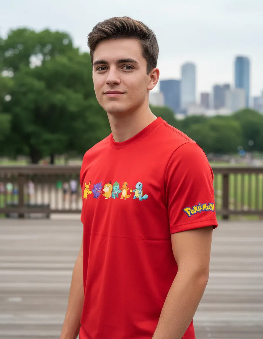 Playera Pokémon Gengar Pikachu Charmander Bulbasaur Squirtle