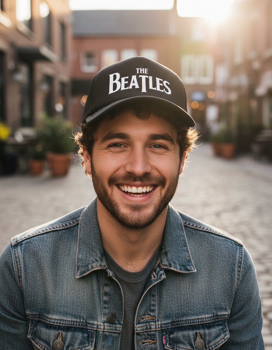 Gorra Trucker The Beatles Música Rock Pop Negro Ajustable Tb