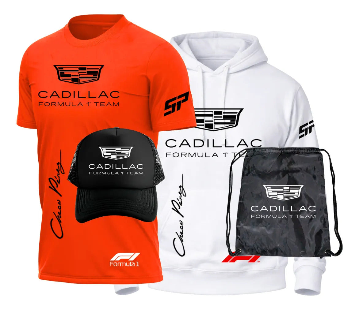 Pack Playera Sudadera Gorra Mochila Cadillac Formula 1 Team