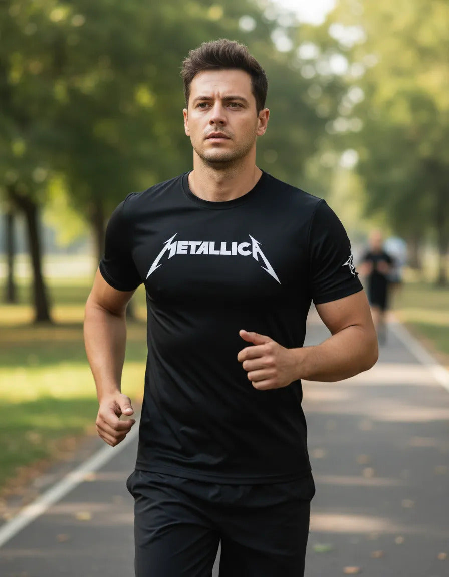 Playera Metallica Deportiva Dry Fit Música Rock Heavy Metal