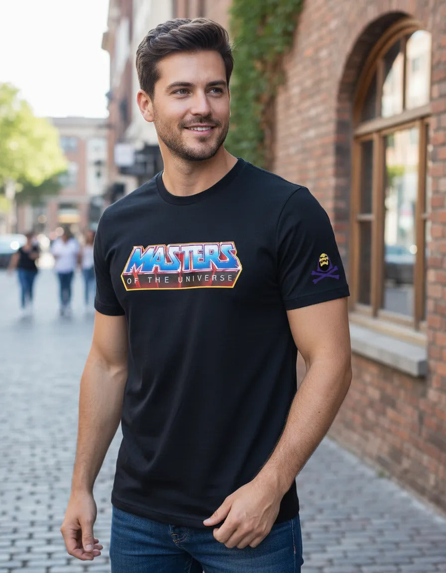 Playera Masters Of The Universe He Man Skeletor Negro Logo Ch