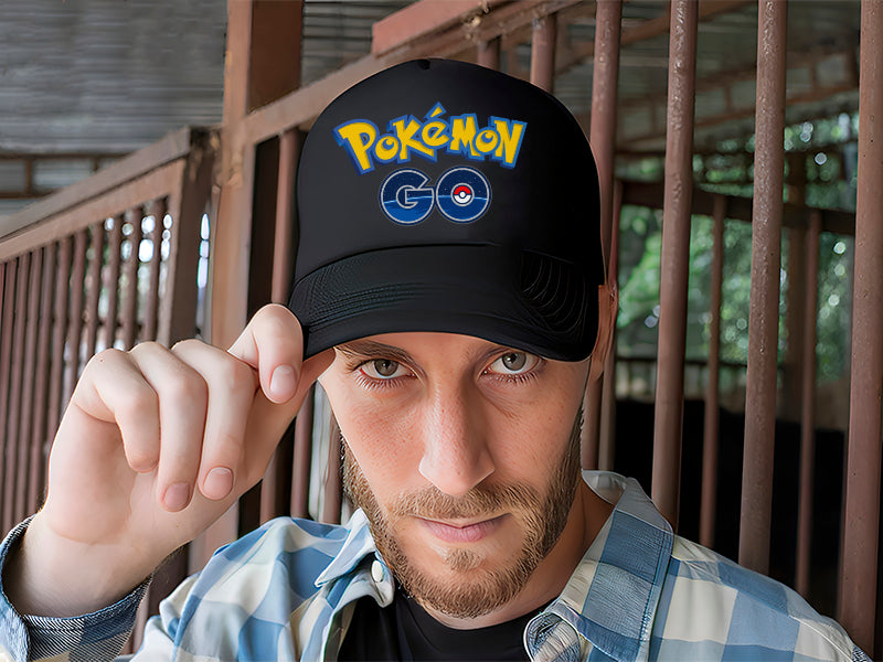 Gorra Trucker Pokémon Go Videojuegos Móvil Celular Nintendo Negro Ajustable Pkmn