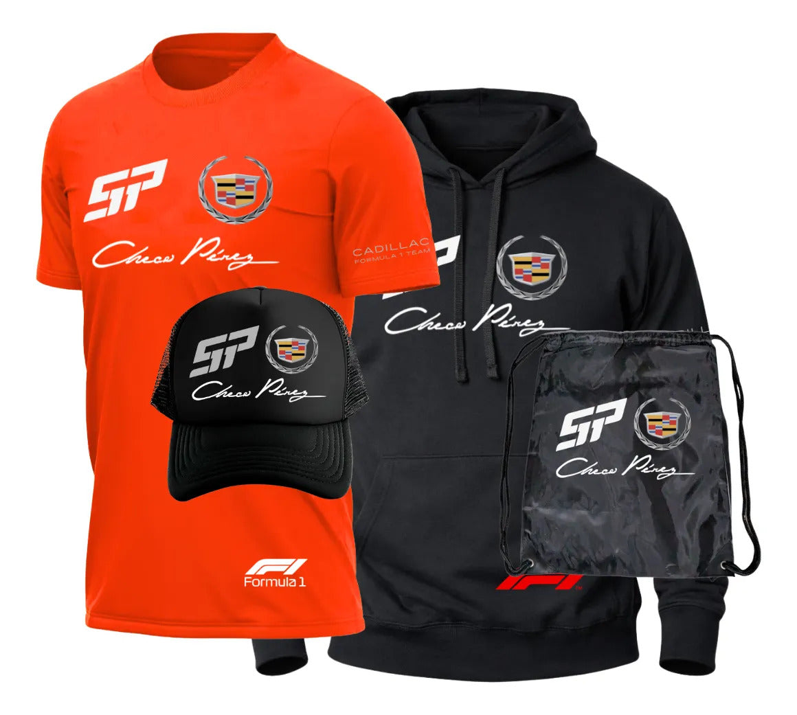 Pack Playera Sudadera Gorra Mochila Cadillac Formula 1 Team