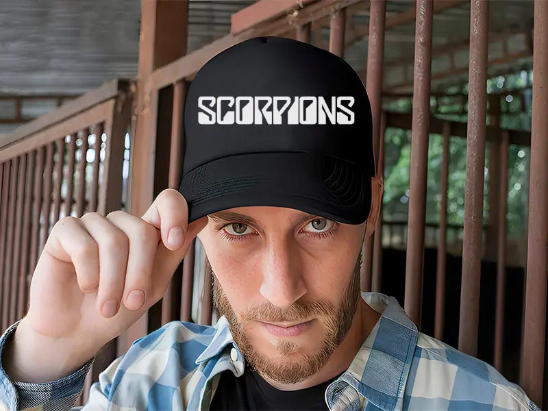 Gorra Trucker Scorpions Música Rock Heavy Metal Negro Ajustable Scrpns
