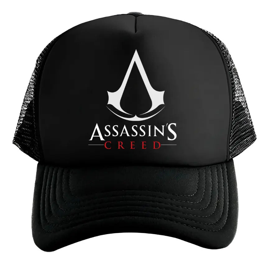 Gorra Trucker Assassin's Creed Videojuegos Ps5 Xbox Pc Gamer Negro Ajustable Ac