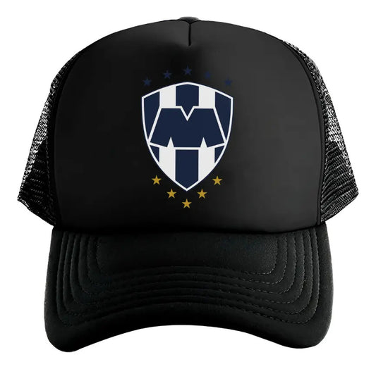 Gorra Trucker Monterrey Rayados Fútbol Liga Mx Deportes Negro Ajustable Rayados