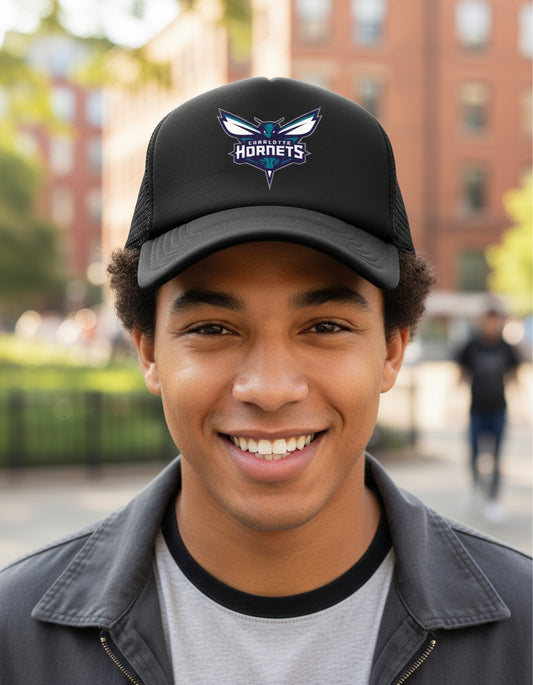 Gorra Charlotte Hornets Nba Básquetbol Baloncesto Deportes Negro Ajustable Hornets