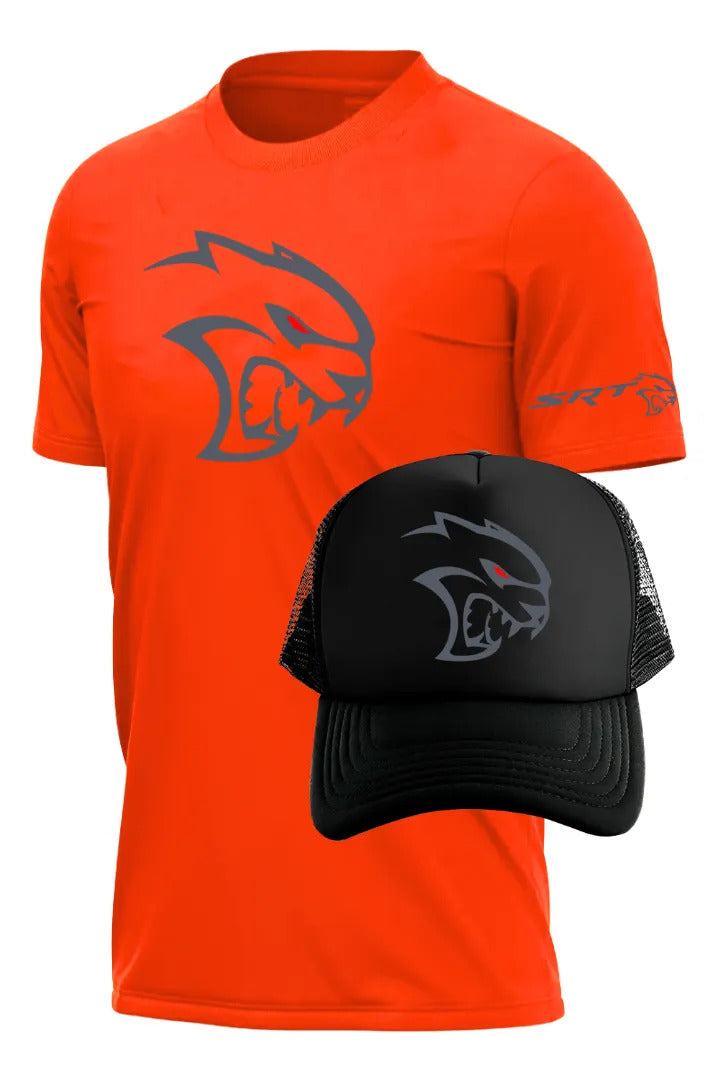Playera Y Gorra Hellcat Dodge Srt Challenger Automovilismo
