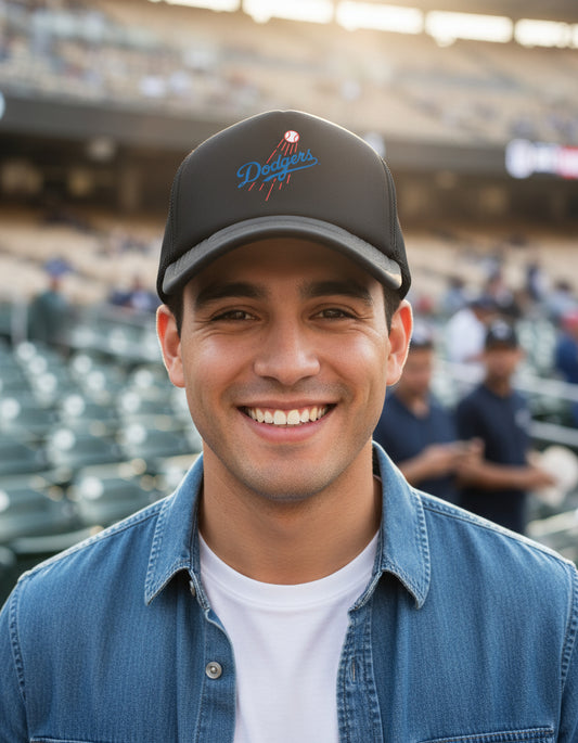 Gorra Trucker Dodgers Mlb Béisbol Negro Ajustable Dodgers