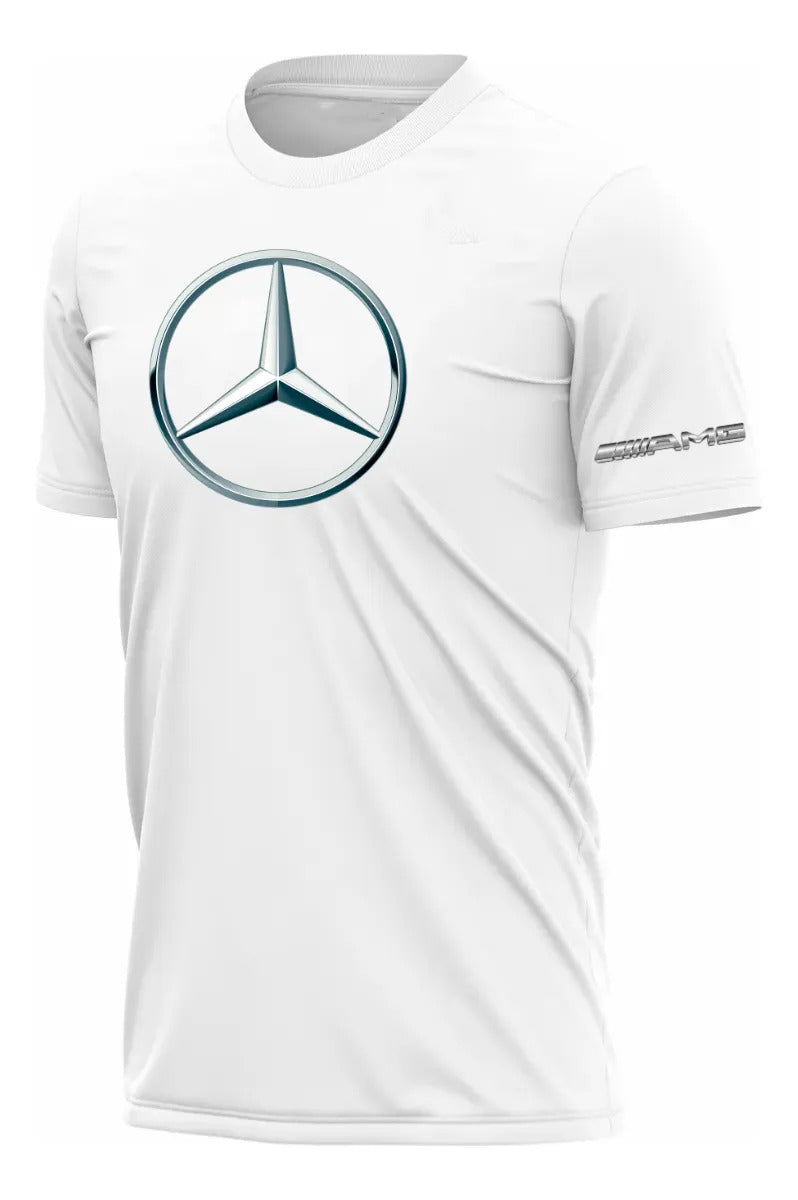Playera Mercedes Benz Amg Coche Vehículo Automovilismo F1 Blanco Logo G