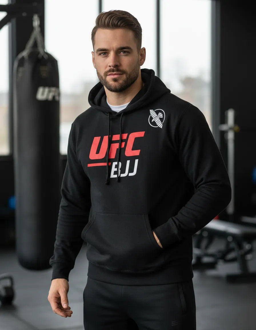 Sudadera Ufc Bjj Brazilian Jiu Jitsu Mma Hayabusa M Negro Red