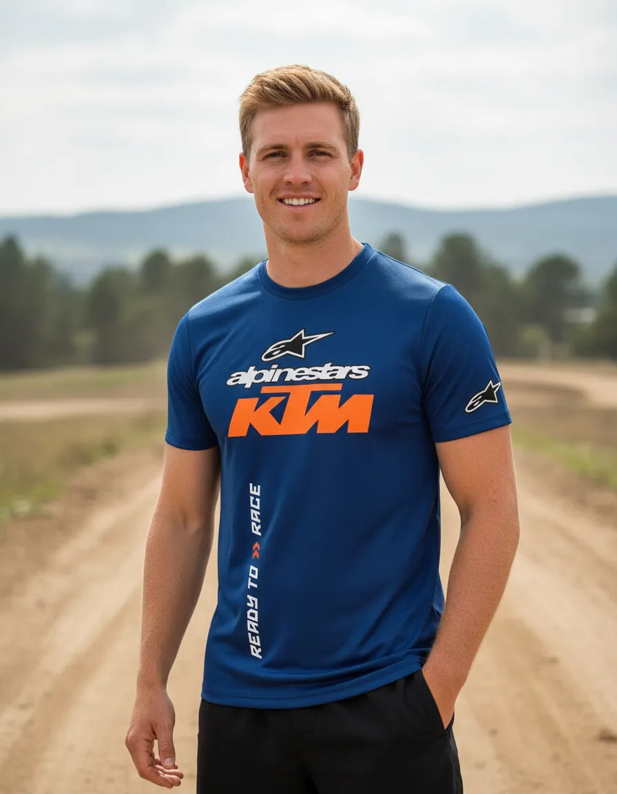 Playera Deportiva Alpinestars Ktm Azul Logo G