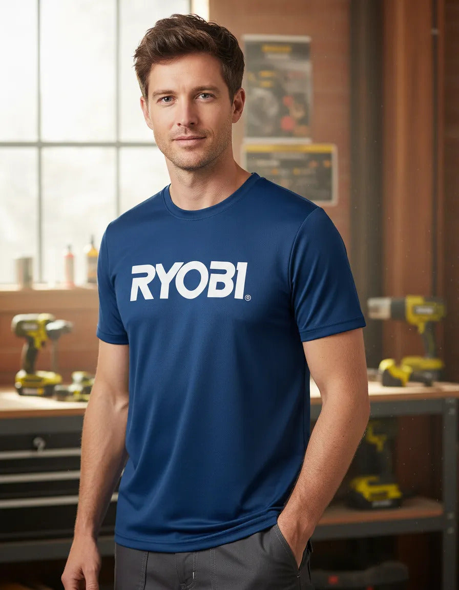 Playera Ryobi Herramientas Azul Logo Ch
