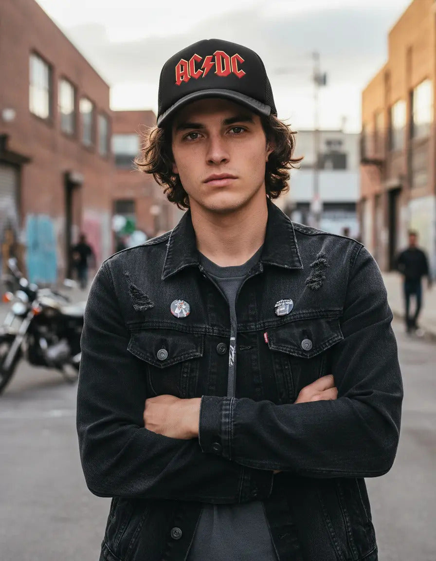 Gorra Trucker Ac Dc Rock Negro Ajustable Ac Dc