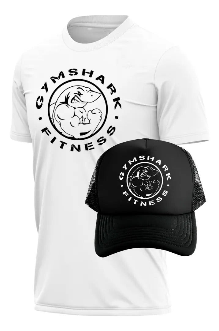 Playera Y Gorra Gym Shark Gym Fitness Running Deportes