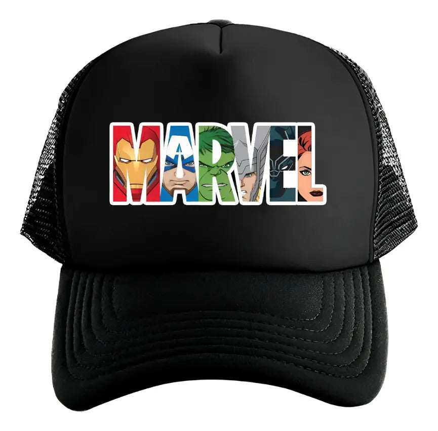 Gorra Marvel Cómics Avengers Súper Héroes Negro Ajustable Cómic
