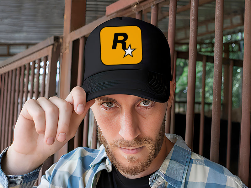 Gorra Trucker Rockstar Videojuegos Gamer Gta 6 Ps5 Xbox Pc Negro Ajustable Rkstr