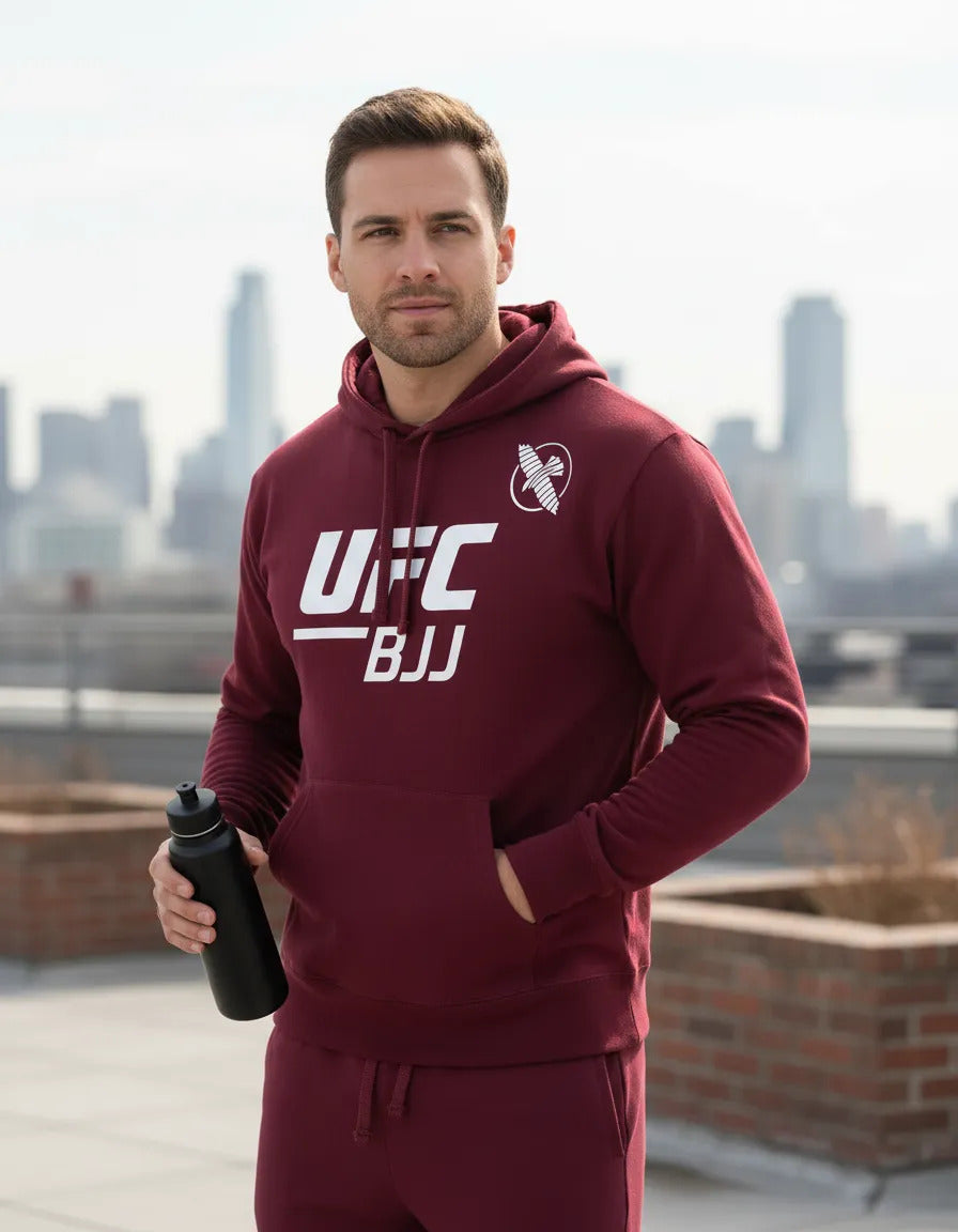 Sudadera Ufc Bjj Brazilian Jiu Jitsu Mma Hayabusa Xg Rojo White