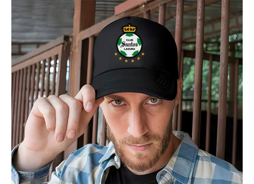 Gorra Trucker Santos Laguna Fútbol Fifa Liga Mx Deportes Negro Ajustable Santos