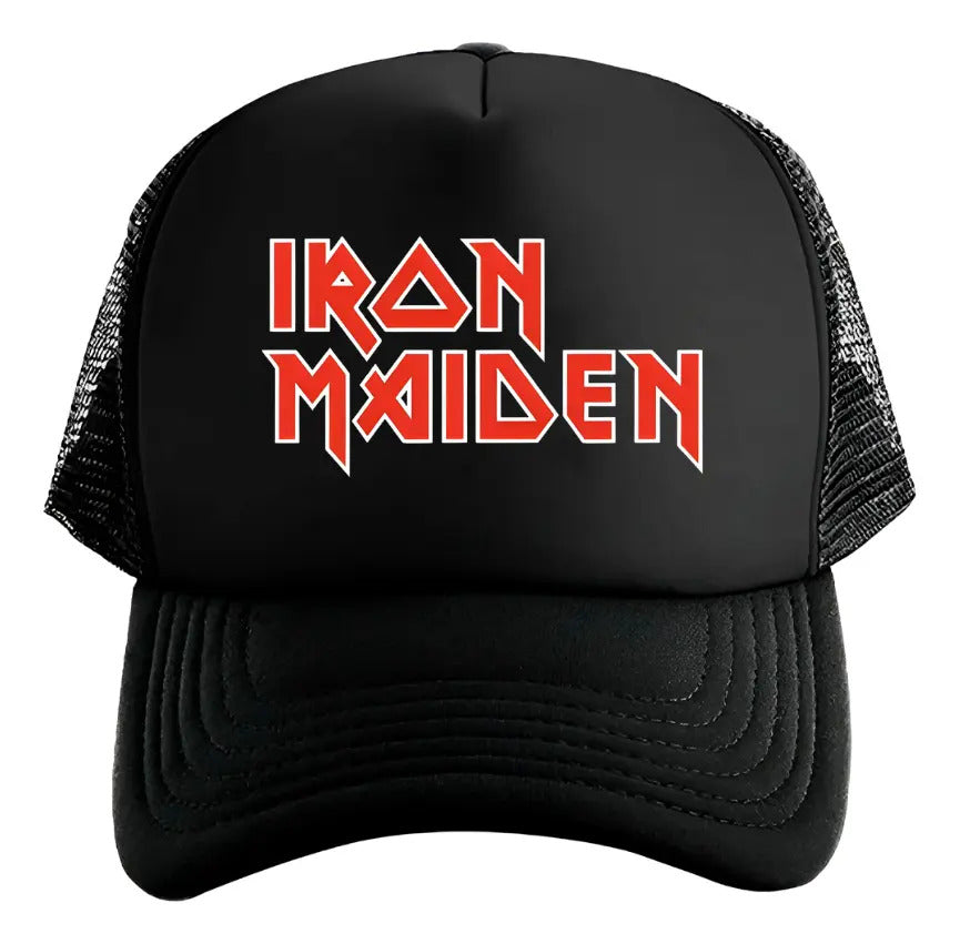 Gorra Iron Maiden Logo Música Rock Negro Ajustable Im