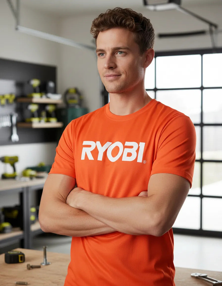 Playera Ryobi Herramientas Naranja Logo Ch
