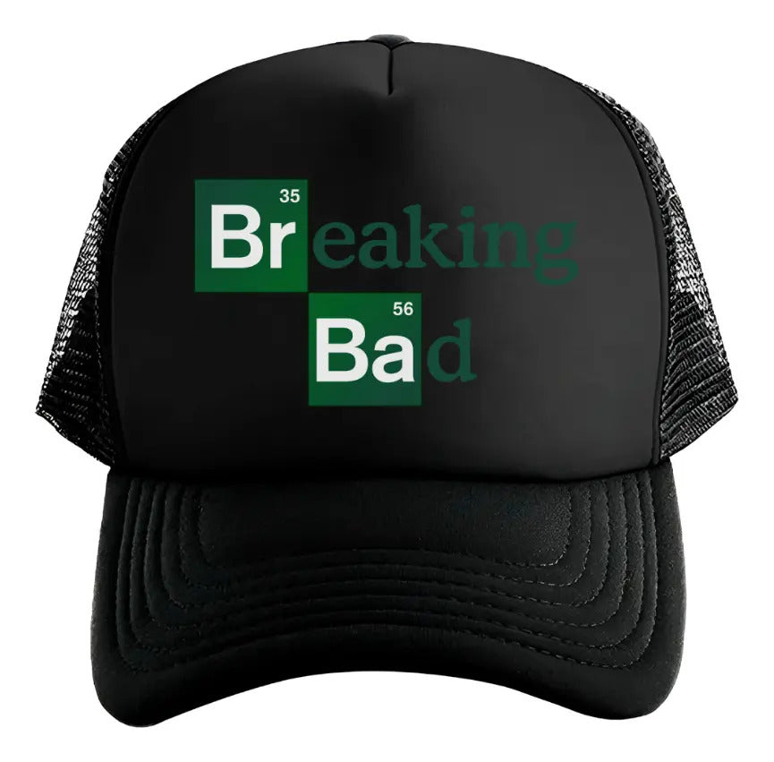 Gorra Trucker Breaking Bad Walter White Series Televisión Negro Ajustable Brba