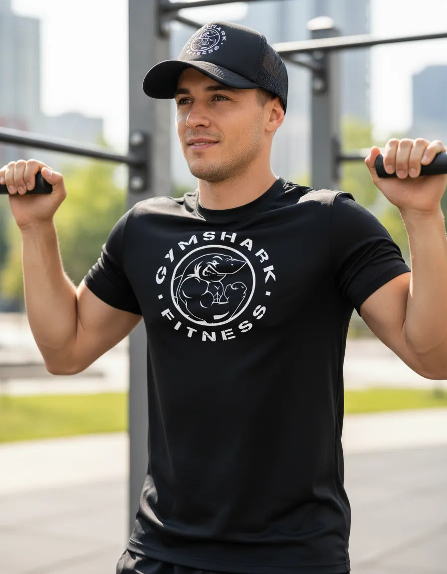 Playera Y Gorra Gym Shark Gym Fitness Running Deportes
