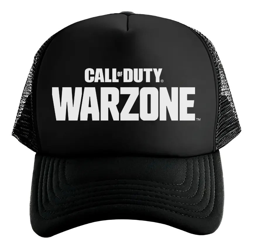 Gorra Trucker Call Of Duty Warzone Videojuegos Gamer Ps5 Pc Negro Ajustable Wrzn