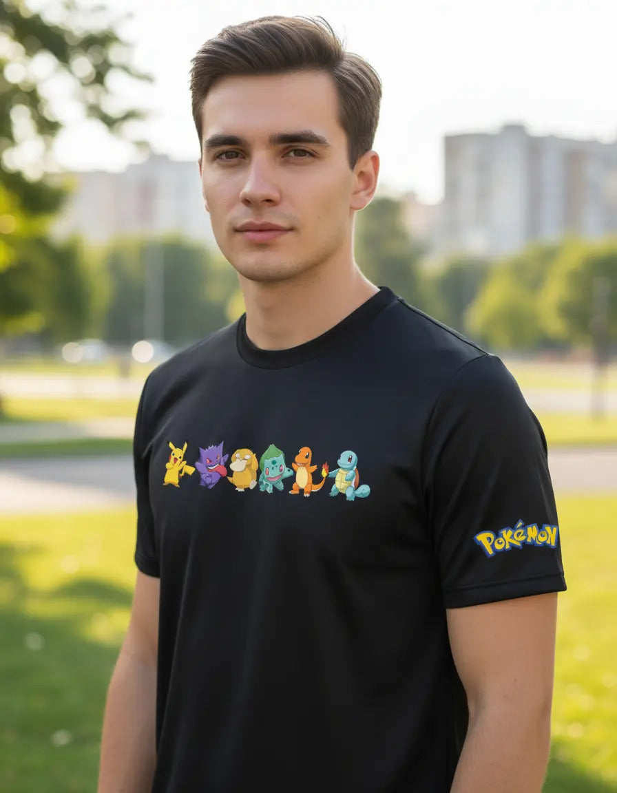 Playera Pokémon Gengar Pikachu Charmander Bulbasaur Squirtle