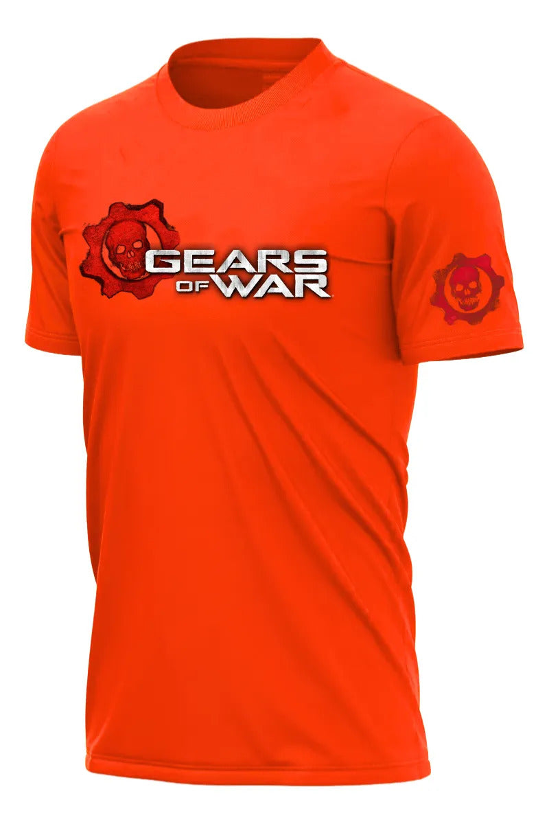 Playera Gears Of War Videojuegos Xbox Playstation Pc Gamer Naranja Logo Xg