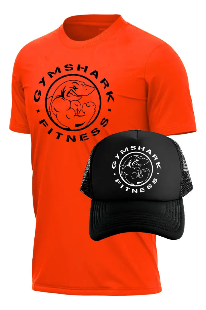 Playera Y Gorra Gym Shark Gym Fitness Running Deportes