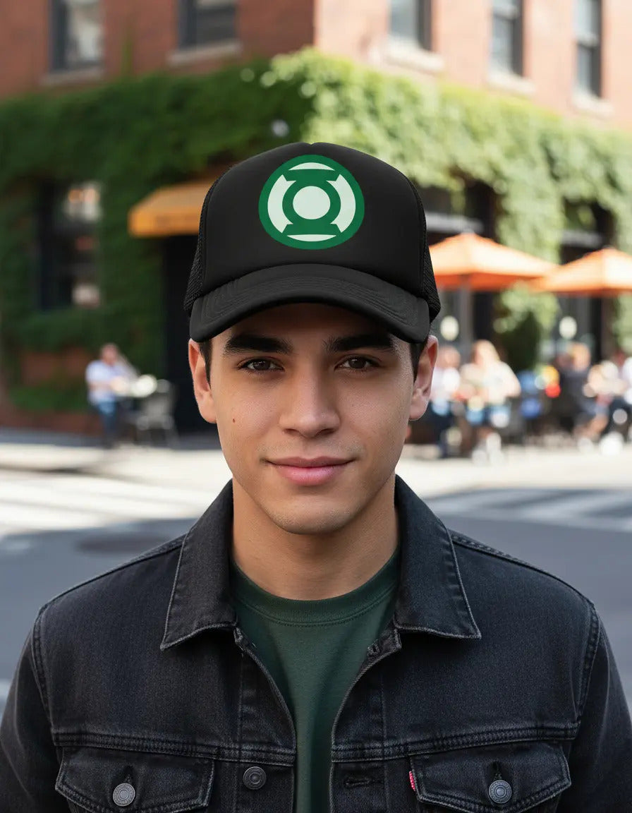 Gorra Linterna Verde Green Lantern Dc Comics Negro Ajustable Gl