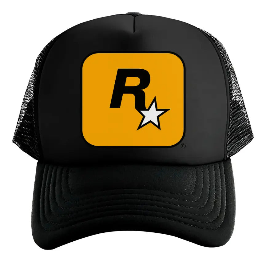 Gorra Trucker Rockstar Videojuegos Gamer Gta 6 Ps5 Xbox Pc Negro Ajustable Rkstr