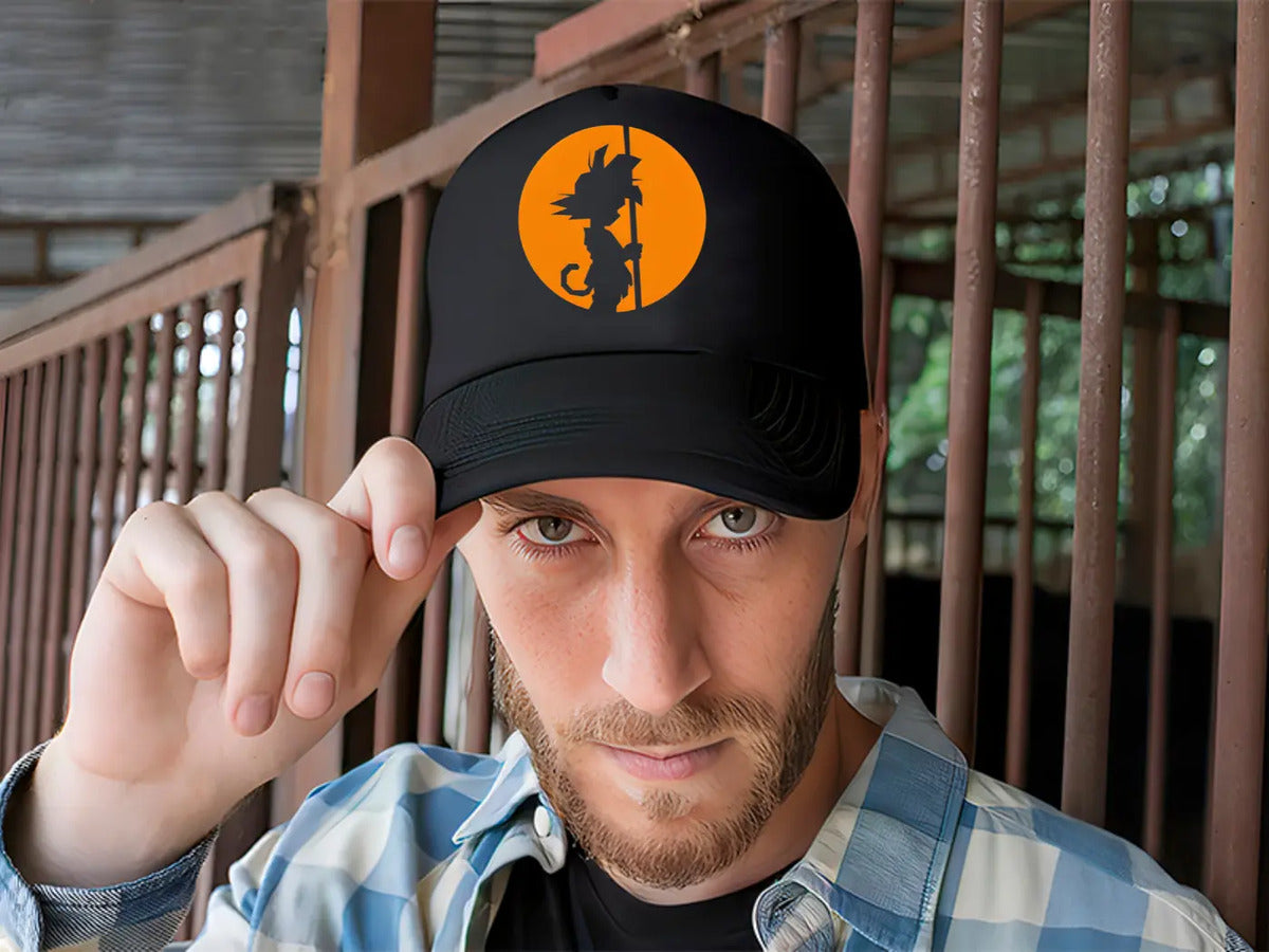 Gorra Gokú Dragón Ball Anime Negro Ajustable Goku