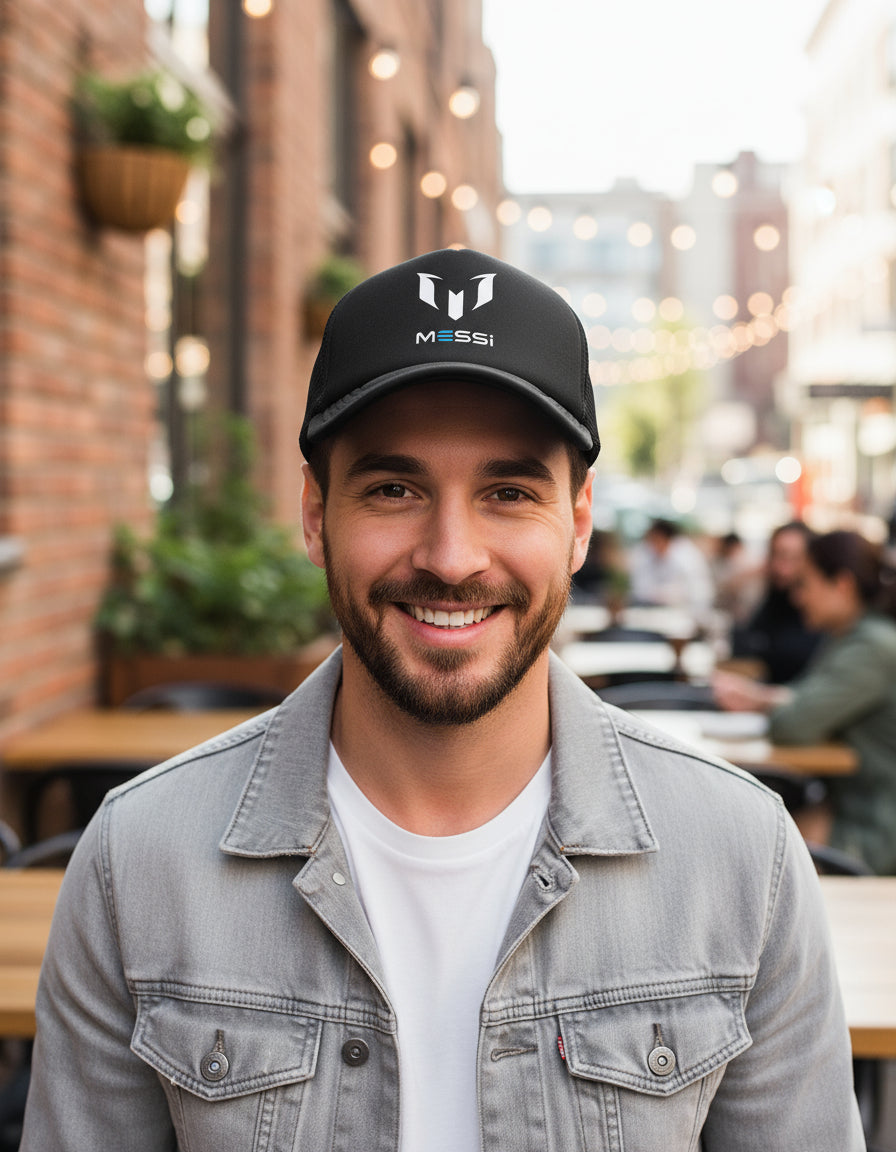 Gorra Messi Fútbol Soccer Argentina Goat Cabra Campeón Negro Ajustable Messi