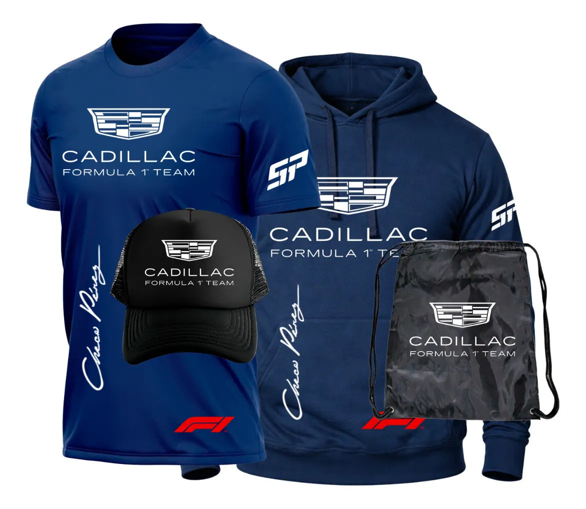 Pack Playera Sudadera Gorra Mochila Cadillac Formula 1 Team