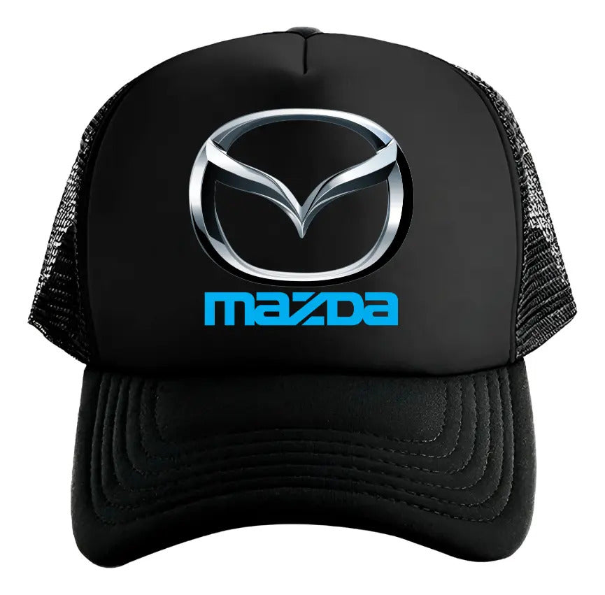 Gorra Trucker Mazda Coche Vehículo Automóvil Automovilismo Negro Ajustable Logo