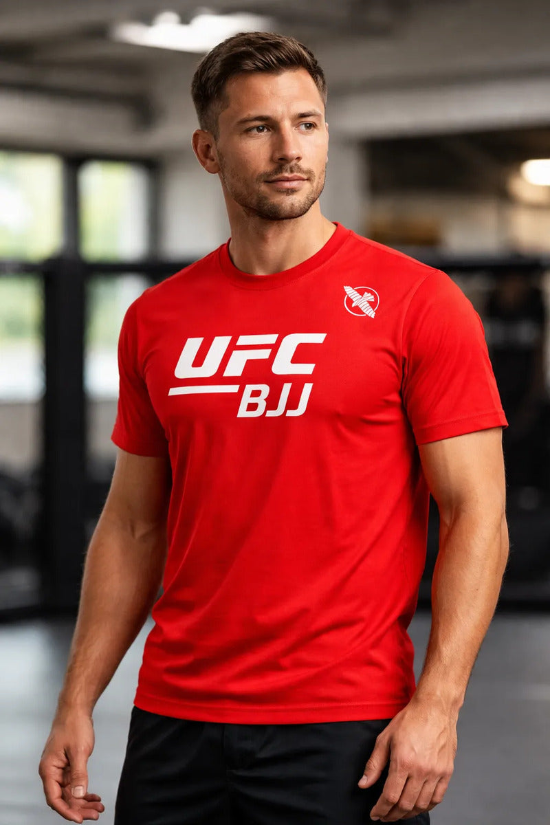 Playera Deportiva Ufc Bjj Brazilian Jiu Jitsu Mma Hayabusa Rojo White G