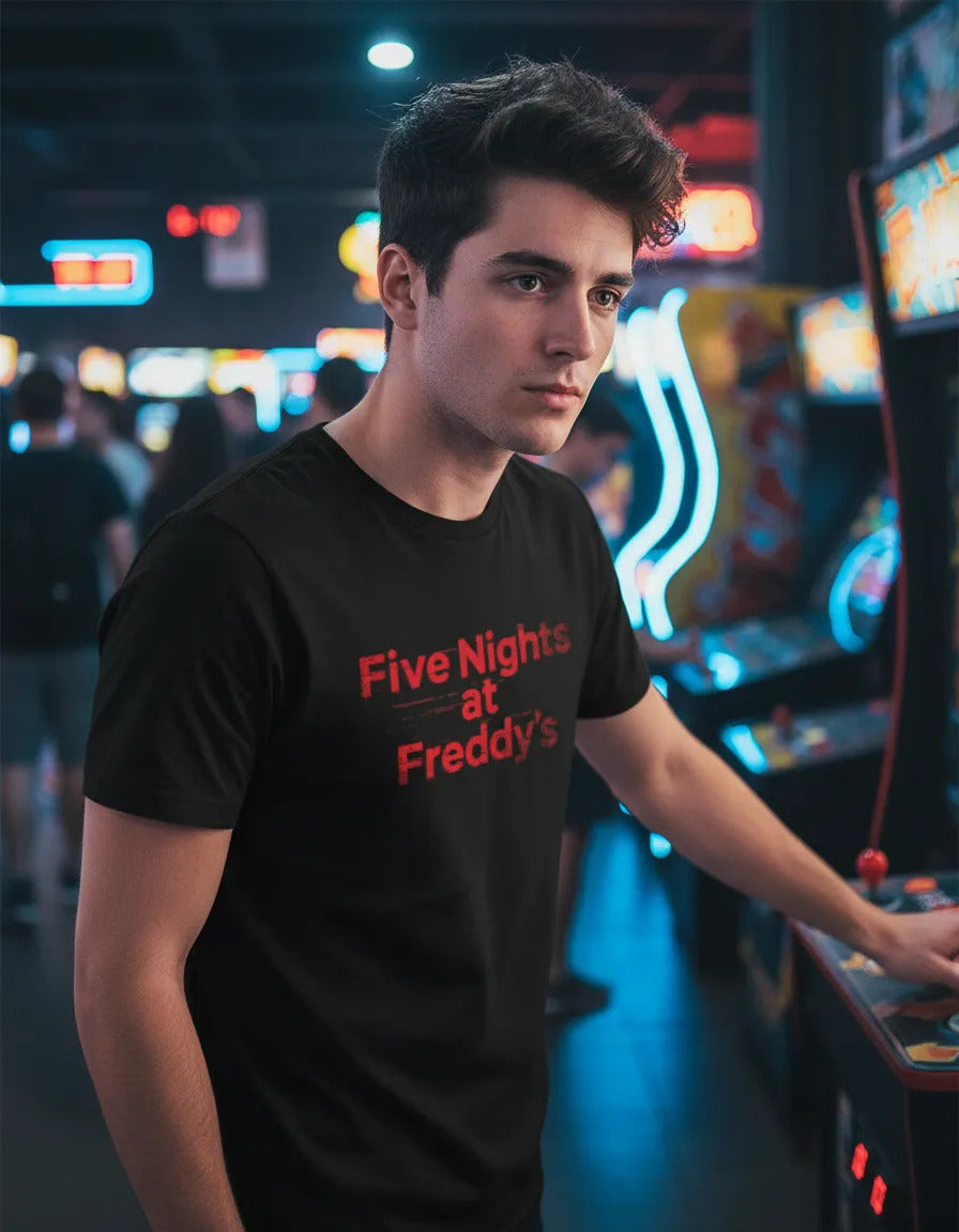 Playera Five Nights At Freddys Fazbear Bonnie Foxy Chica Negro Logo G