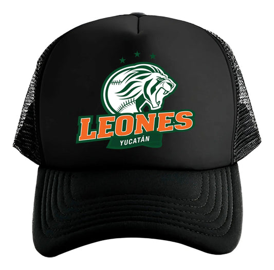 Gorra Leones Yucatán Lmb Béisbol México Deportes Negro Ajustable Leones