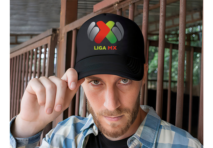 Gorra Trucker Liga Mx Fútbol Fifa Deportes México Soccer Negro Ajustable Liga Mx