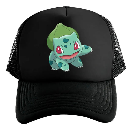Gorra Gengar Pokémon Pikachu Charmander Bulbasaur Squirtle Negro Ajustable Bulbasaur
