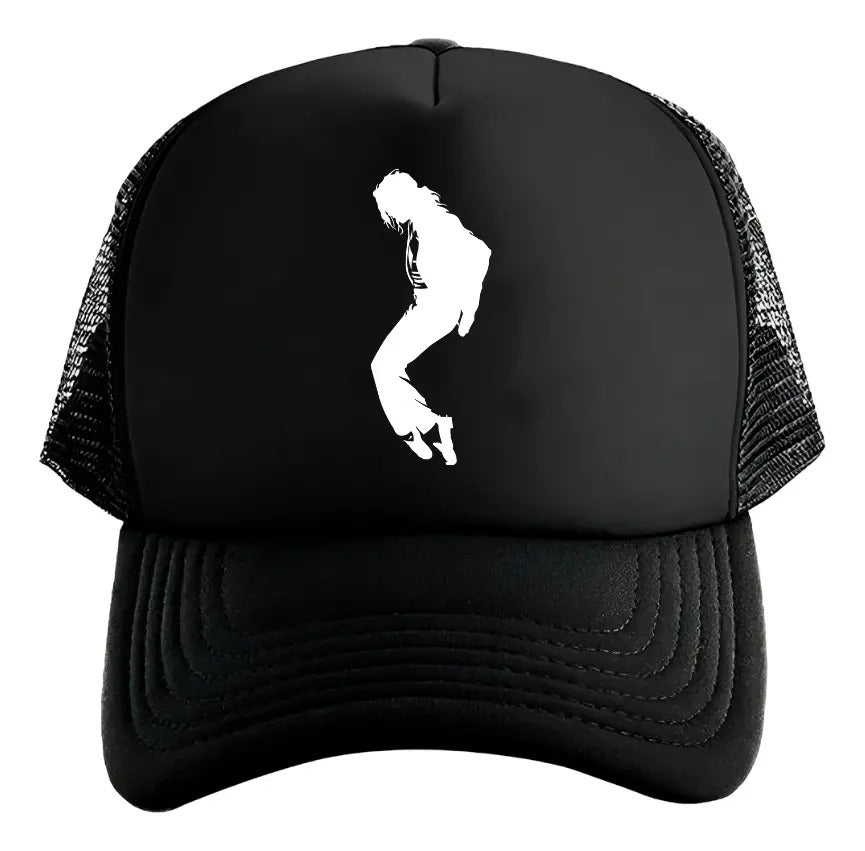 Gorra Trucker Michael Jackson Música Pop Thriller Negro Ajustable Mj